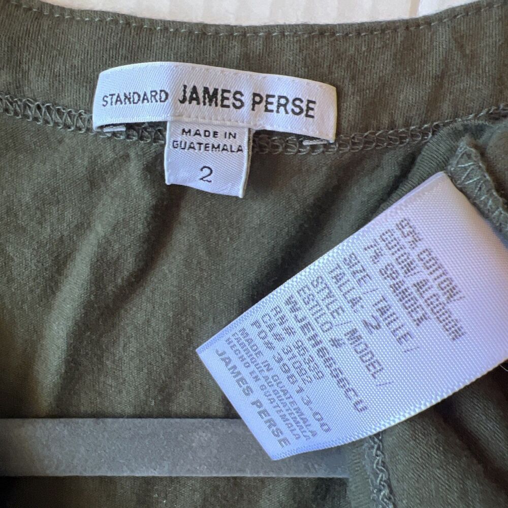 James Perse Sz 2 Olive Button Midi/Maxi Dress V-neck Cotton/see Details - Picture 8 of 11